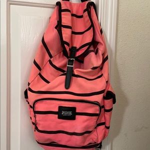 Victoria Secret Pink Backpack Neon Pink Drawstring